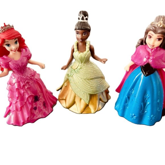 Set of THREE Disney Princess Collection Cake Toppers Mini Keepsake Dolls 3.5" - Picture 1 of 5
